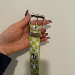 Green and White Checkered Belt